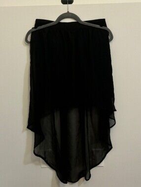 Black High-Low Chiffon Women's Skirt